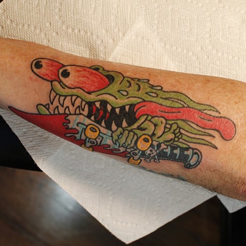 Luke's slasher tattoo by Fran Massino of Stay Humble Tattoo Company in Baltimore Maryland