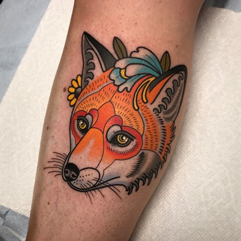 fox tattoo by dave wah at stay humble tattoo company in baltimore maryland the best tattoo shop and artist in baltimore maryland