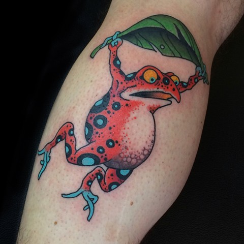 Japanese Frog  by Fran Massino at stay humble tattoo company in baltimore maryland the best tattoo shop and artist in baltimore maryland specializing in Japanese tattoo