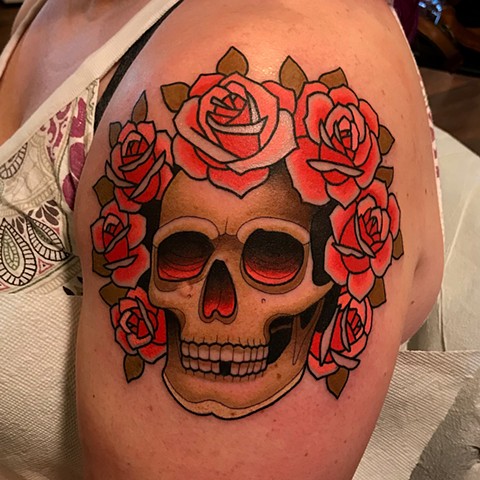 grateful dead bertha portrait tattoo by dave wah at stay humble tattoo company in baltimore maryland the best tattoo shop and artist in baltimore maryland