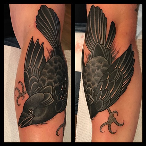 raven tattoo by tattoo artist dave wah at stay humble tattoo company the best tattoo shop in baltimore maryland