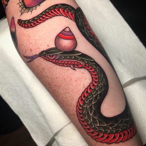 Japanese Snake Tattoo done by Fran Massino at Stay humble Baltimore Tattoo Shop Japanese Tattoo