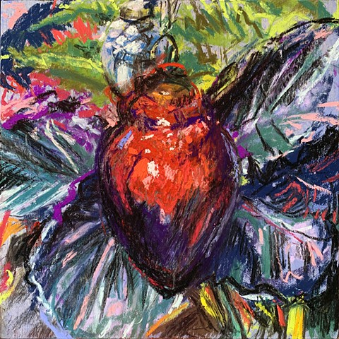 Red Ornament w/ Calathea