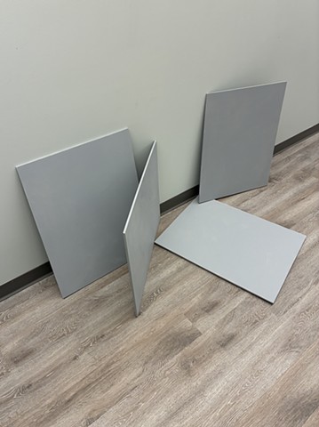 Contemporary Art, Conceptual Art, Minimal Art, Sculpture, ROBERT FIELDS, Chicago, "It's Time.  IT. IS. TIME.  . . .  (What are you waiting for, huh?), 2026.  Water-based primer on plywood.