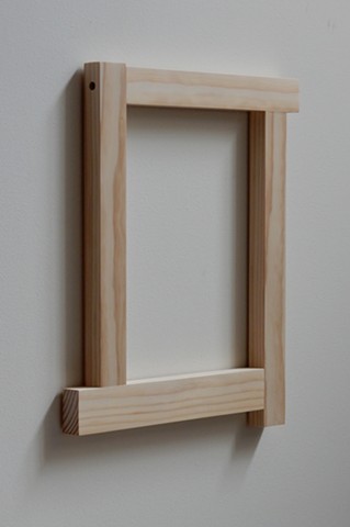 Contemporary, geometric, post-minimal, wall mounted wood sculpture by Robert Fields, "People, not numbers" (for Pope Francis), 19-1/8 x 17-1/4 x 1-1/8 inches, 2017.