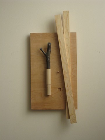 Abstract wall sculpture, waxed wood, untitled, 2011, by Robert Fields