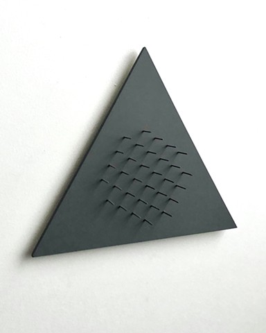 Contemporary art, conceptual art, minimalism, sculpture,  Bob Fields, "UNTITLED (Then as Now. What’s so.), 2025. Acrylic latex paint on plywood, galvanized steel nails, graphite on Legion Yupo synthetic paper, and steel binder clips. 38-3/4 x 43 x 2-1/2 inches.  |  Panel (3 pcs.): 15-1/2  x 18 x 2.-1/2  inches each.   |  Synthetic paper sheet (390 gsm): 20 x 20 inches.