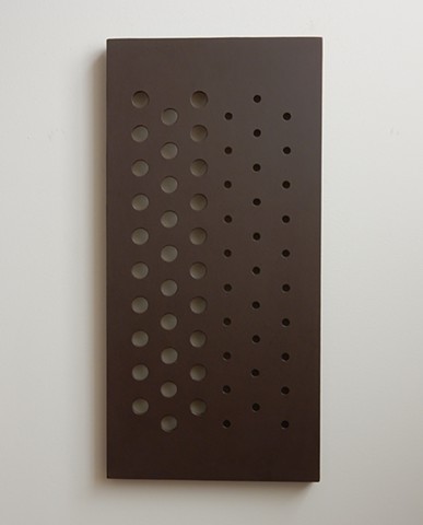 sculpture, minimalist, contemporary, geometric abstraction, monochromatic, painted wood panel, 32-1/2 x 15-3/4 x 1-1/4 inches, 2015, by Robert Fields