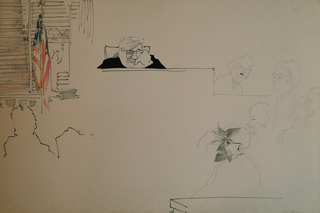 Cat. #333, Courtroom scene, 1976 