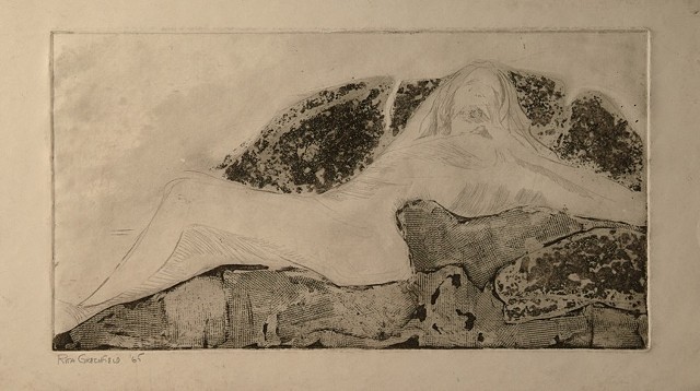 Cat. #128, Reclining nude in Black & White, 1965