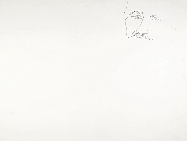 Cat. #1371, Doodle of face, 1980