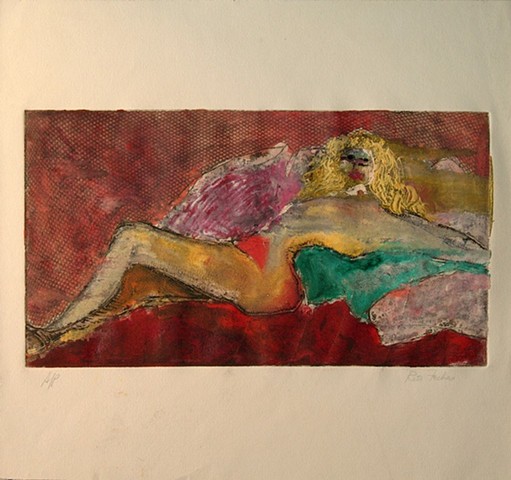 Cat. #121, Self-portrait, Rita, Reclining nude, 1964?