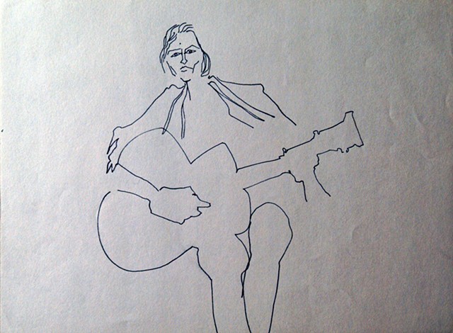 Cat. #477, Portrait of a man Playing Guitar