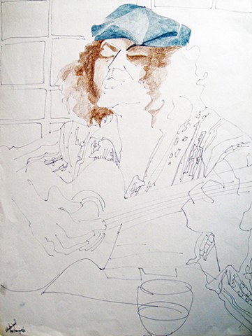 Cat. #614, Portrait of Steven Ben-Israel playing guitar, 1976