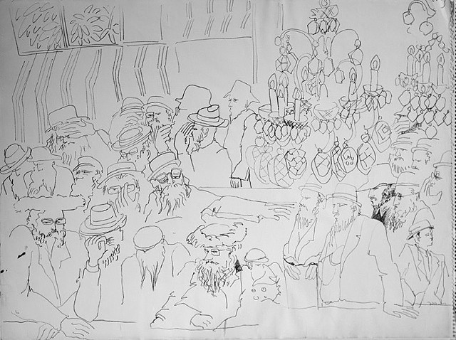 Cat. #276, Hassidic celebration No.5:  Israel or 770 Eastern Parkway, 1987
