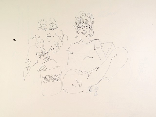 Cat. #1147, Two woman eating popcorn, 1983