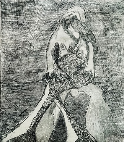 Cat. #2144, Two naked women - one held on lap of other, 1965