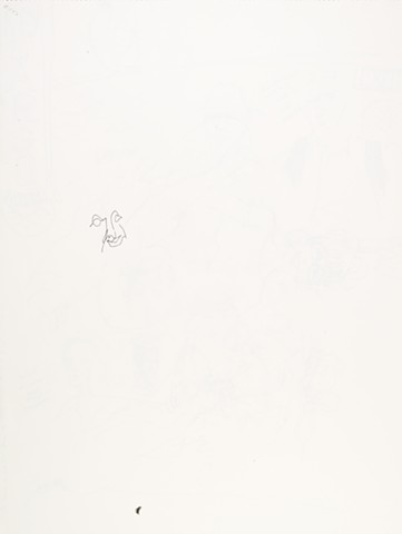 Cat. #1147b, Doodle of face on reverse (Two woman eating popcorn), 1983