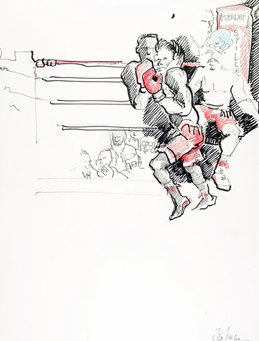 Cat. #1807, Two men boxing in a ring, March 19, 1993