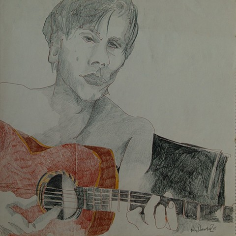 Cat. #68, Portrait of Michael Cook with Guitar, 1975