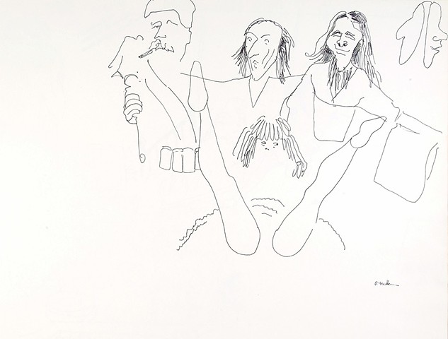 Cat. #1337, Woman with legs in the air, surrounded by others, 1978
