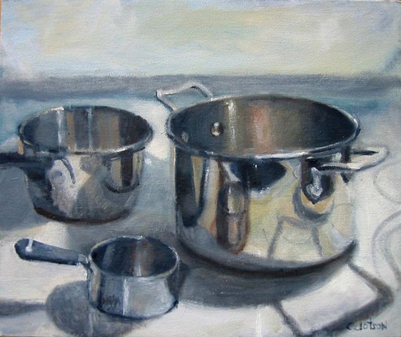Pots on the counter