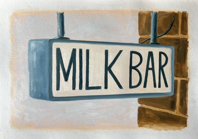 Milk Bar Hanging Sign