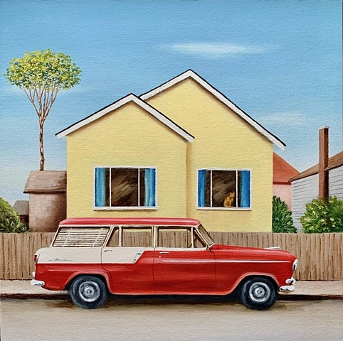 House with Red Car