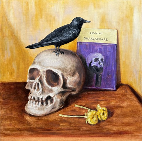 Still Life With Skull and Raven