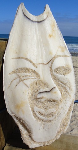 julie hylands cuttlefish carving beach art