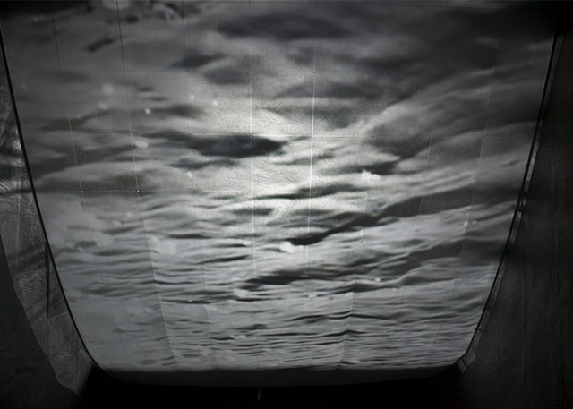 wax paper, video projection, installation