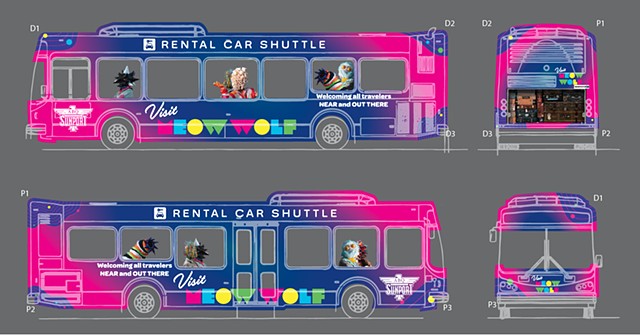 Albuquerque Sunport shuttle bus wrap