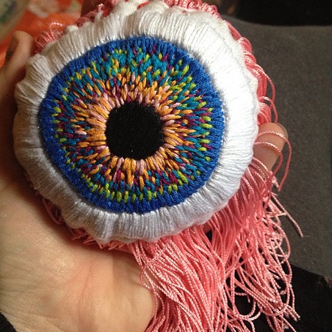A Nice Eyeball Pillow in my hand

