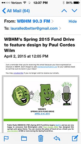 WBHM publc radio Spring fund raiser design