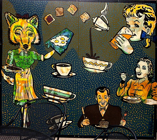 mural for Big Bad Breakfast restaurant