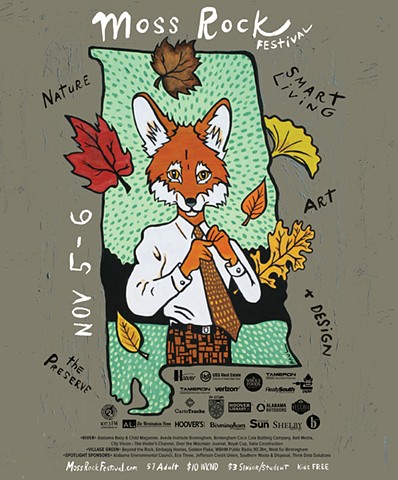 poster image for the 2016 Moss Rock Festival, where I was the feature artist