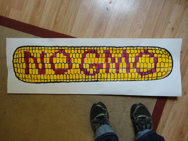 NO GMO (corn sign, for the March Against Monsanto, Grand Rapids)