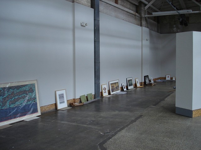 (S)Edition, installation in progress, Monroe Avenue Gallery, Urban Institute for Contemporary Arts