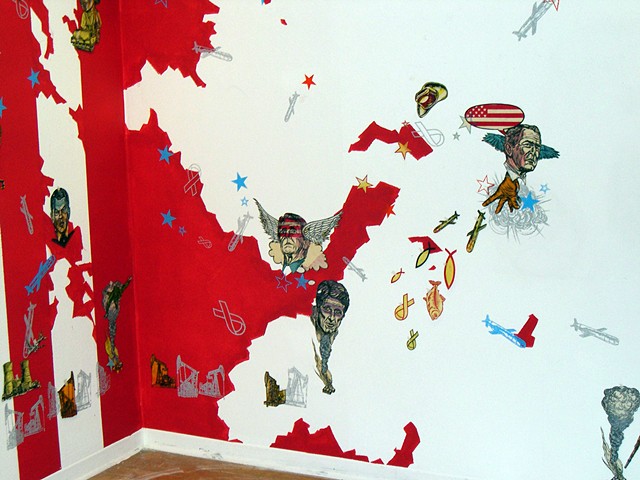 Dissent, mural in progress