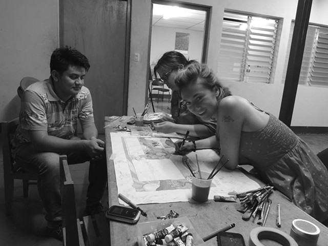 Haciendo el Boceto del Mural