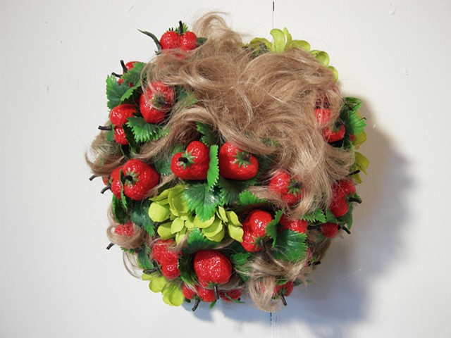 Curls with Strawberries and Zinnias