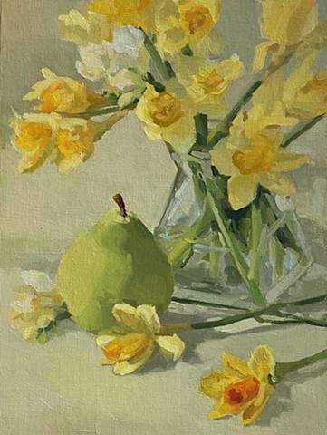 Field Daffodils with Freesia and Pear