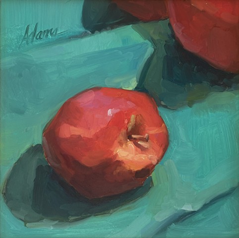 Red Apple with Green and Blue