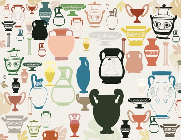 Greek Vase Illustration, Eggshell, 2022