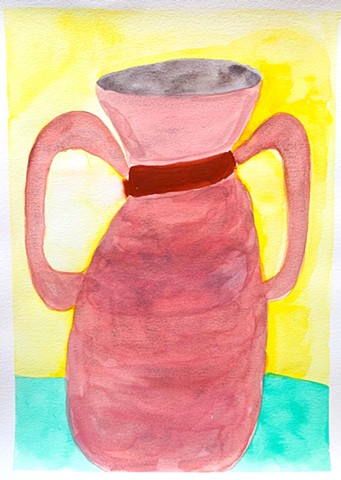 watercolor on paper of vase
