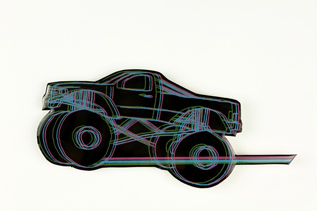 Screen Print on paper, mounted on mdf, and resin coated