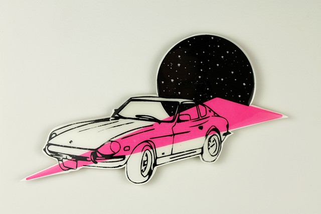 Screen Print on paper, mounted on mdf, and resin coated