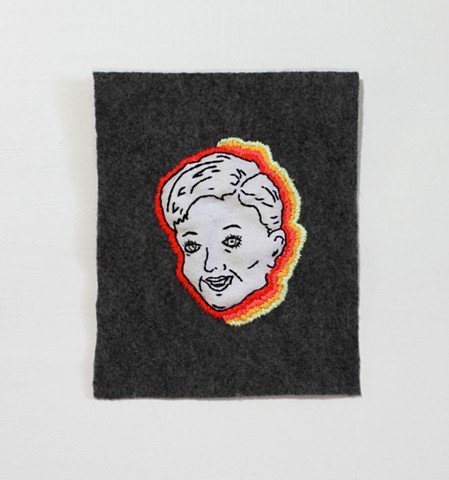 Hand stitched canvas onto felt