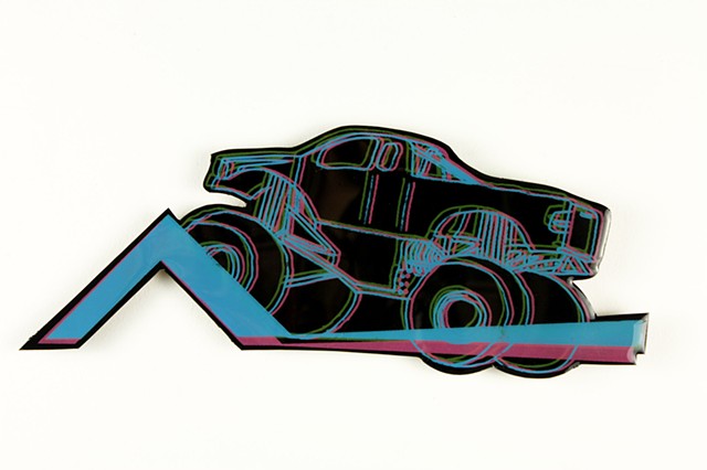 Screen Print on paper, mounted on mdf, and resin coated