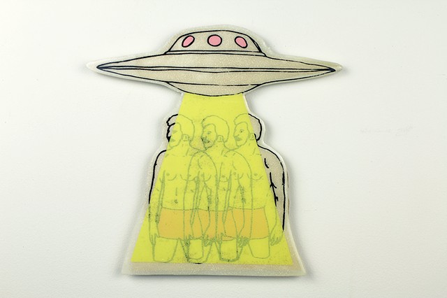Screen Print on paper, mounted on mdf, and resin coated